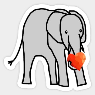 Baby Elephant with Love Heart on Valentines Day Sticker